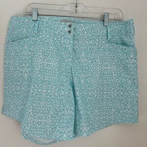 Adidas Geometric Print Teal Shorts  Summer Comfort, 16 Mint golf vacation